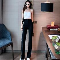 Ice silk wide leg pants high waisted trousers summer thin casual pants children summer straight tube slim suit pants trousers