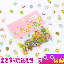 Japanese and Korean creative cartoon stickers Student sticker pack DIY hand account surrounding cute mobile phone decorative stickers 80 pieces