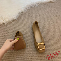 Hong Kong Slipper Shoes 2022 new Korean soft - leather flat mouth with gentle evening soft - wind ladys
