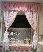 Special price pink purple small flower pastoral country fabric curtain living room curtain bedroom curtain wearing Rod curtain head