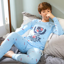 Youth autumn clothes Autumn pants suit High school students Junior high school students big boy pure cotton underwear Cotton sweater thermal underwear