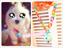 Defined balls handmade icons for Rainbow ta ta da Bell necklace ~ pet necklace dog Bell Teddy Bell