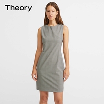 Good Wool] Theory Womens Plaid Sleeveless Wool Blend Dress J0701619