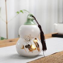 Ceramic Puer flower red tea pot small mini portable travel portable storage tea packaging pot travel carry