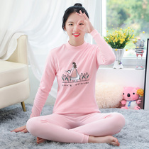 Big girl autumn clothes autumn pants set cotton elementary school junior high school students warm underwear little girl cotton base cotton sweater