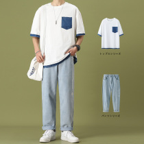 Jeans Men 2021 New Loose Straight Drum Korean Version Trendy High Street Pants Summer Thin casual long pants