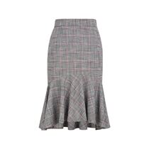  Spot G home autumn and winter gray plaid mid-length fishtail skirt hip skirt skirt short skirt female GLWH849060