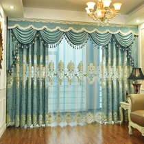 Package installation free drilling high-grade European curtains 2021 new living room bedroom shading cloth curtain rod a complete set