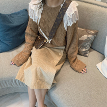 Xixi women Europe station 2020 Autumn new literary art oblique buckle hem irregular corduroy skirt women