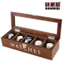 Han Miqi solid wooden watch box Jewelry storage box Bracelet bracelet box Wen play collection box Velvet watch box