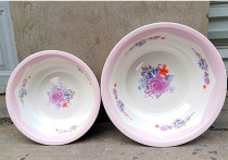 Washbasin enamel wedding ceramic thickened retro red happy word toilet small large white basin home old-fashioned