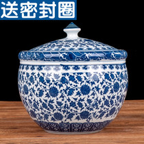 Ceramic sealed jar grain storage box storage tank kitchen oil bottle honey pot rice drum rice bucket 10kg