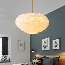 Net red feather lamp girl heart bedroom chandelier creative personality ins Nordic warm romantic children room lamp