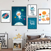 ins childrens room decorative painting science exploration space Planet study mural universe Starry Sky kindergarten hanging painting