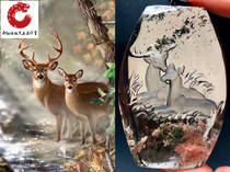 Pure natural crystal flower green Four Seasons green ghost all the way up and down the inner clingy anti-sculpture drop fairy crane butterfly hanging pendant