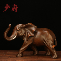 Zhaicai Elephant Ornaments Opening Gifts Pair Home Living Room TV Cabinet Office Decoration Resin Crafts