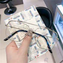 Ultra-light titanium alloy double-beam myopia eye frame male tide can be matched with color-changing pilot eye frame female polygon