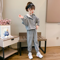4 Girls Autumn Clothing Suit 5 Pure Cotton 6 Spring Autumn Season 7 Nets Red 8 Ocean Gas 9 Sports 10 Year Olds Trendy Three Sets Tide