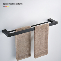 Bathroom 304 stainless steel towel rack Black toilet towel hanger Bathroom hanger Toilet towel bar Double pole