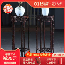 Big red sour branches without making up old material bamboo flower stand living room mahogany furniture Zhongtang flower a few solid wood retro Chinese style