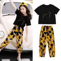 Net red girls summer clothes set 12 middle children big virgins fashionable two-piece set ten-year-old girl foreign summer clothes