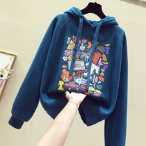 South Korean Spring and Autumn 2022 New thin section Lianhood Short Wear Clothing Woman Loose Fashion Winter Plus Suede Jacket Jacket Jacket