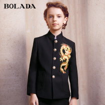  Boys suit dress suit Flower girl Chinese style embroidered childrens suit tunic host piano performance suit Autumn