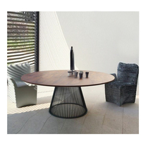 Nordic Solid Wood Table Round Table Log Iron Art Round Table Creativity Talks Table Designer Personality Furniture