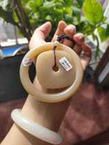 A Jingjia spot Hetian Jade Qinghai material boutique wild cattle Gou Golden Orange full osmanthus thick round bracelet set