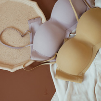 Clearance comfortable non-sense light and light non-sense latex underwear sexy half cup shoulder-length seamless strapless bra without steel ring