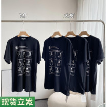 YUYUREAL-fun gesture tee big version loose 100 cotton comfort black round collar printed short sleeve T female spring