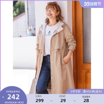 MSShe big code women dress loose with high collar and cap long style windsuit 2022 new fat mm spring clothing big coat jacket