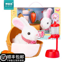 Cute plush rabbit toy simulation pet Little White Rabbit Doll Doll Doll animal childrens birthday gift