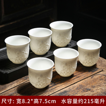 Defied white porcelain tea cup ceramic tea drinking cup Gongfu tea Goat Fat Jade Masters Cup Big personal Cup Single Cup Custom