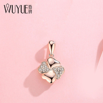 925 sterling silver four-leaf clover pendant necklace womens singles 18K rose gold gold pendant without chain color silver
