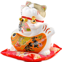 Jinshi Workshop Rich Yuyu Boshi Lucky Cat piggy bank Housewarming birthday opening gift Home Feng Shui ornaments