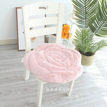 Rose dining chair cushion Office chair cushion Tatami plush thickened non-slip student chair cushion Futon cushion