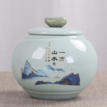 Tea cans sealed cans storage cans Chinese tea cans sealed household creative ceramics large boutique high-grade moisture-proof