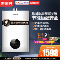 Wanhe bathroom balanced gas water heater household bath toilet 12 liters natural gas liquefied gas Gas Gas