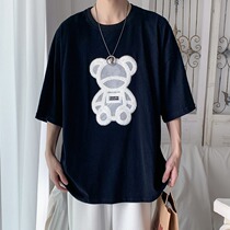 Cangshi Yishi co-name Bear short sleeve quick-drying T-shirt mens summer clothes New Hong Kong style loose Leisure half-sleeve body shirt tide
