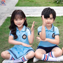 Primary school uniform Summer British style suit T-shirt Childrens class uniform Kindergarten garden uniform Summer school graduation photo