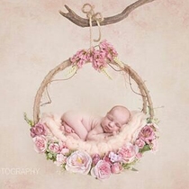 New child photo photography props new flower basket DIY basket props full moon 100 days baby photo studio supplies