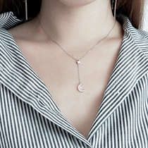 Cuneus chic choker whole body 925 sterling silver platinum plated necklace simple long pendant collar collar V collar accessories