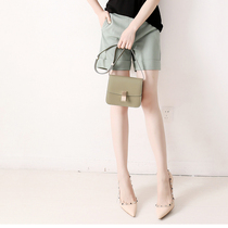 Japanese womens summer new thin waist flanging small candy-colored quarter pants commuter casual shorts