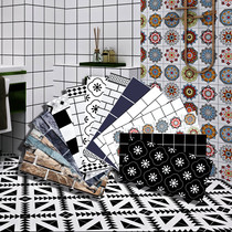  Bathroom floor leather Bathroom waterproof floor stickers Kitchen tiles oil-proof wallpaper PVC non-slip self-adhesive floor tile stickers