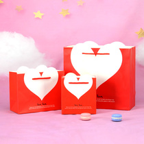 Valentines Day Red Gift Bag Love Delight Candy Paper Bag Wedding Gift Bag Full Moon Companion Gift Bag Return Gift Package