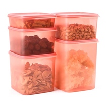 Tupperware sealed box Zhihui square storage set 5-piece refrigerator crisper box dry goods storage box