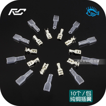 6 3 4 8mm cold-pressed wiring connection terminal plug spring high-quality pure copper thickened silver-plated 10 pack sheath