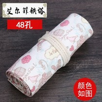 Canvas roller curtain type pen curtain special stationery female male fresh painted pen bag sketch art student retro