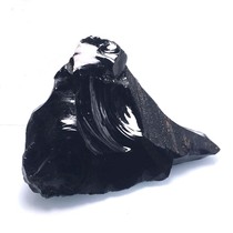 Fun and beautiful natural obsidian raw stone Gold Yao color Yao stone to make ornaments cool and magical
